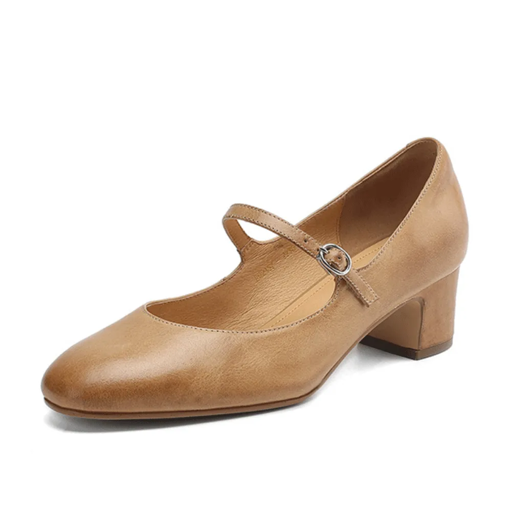 CHUNKY HEEL MARY JANE PUMPS