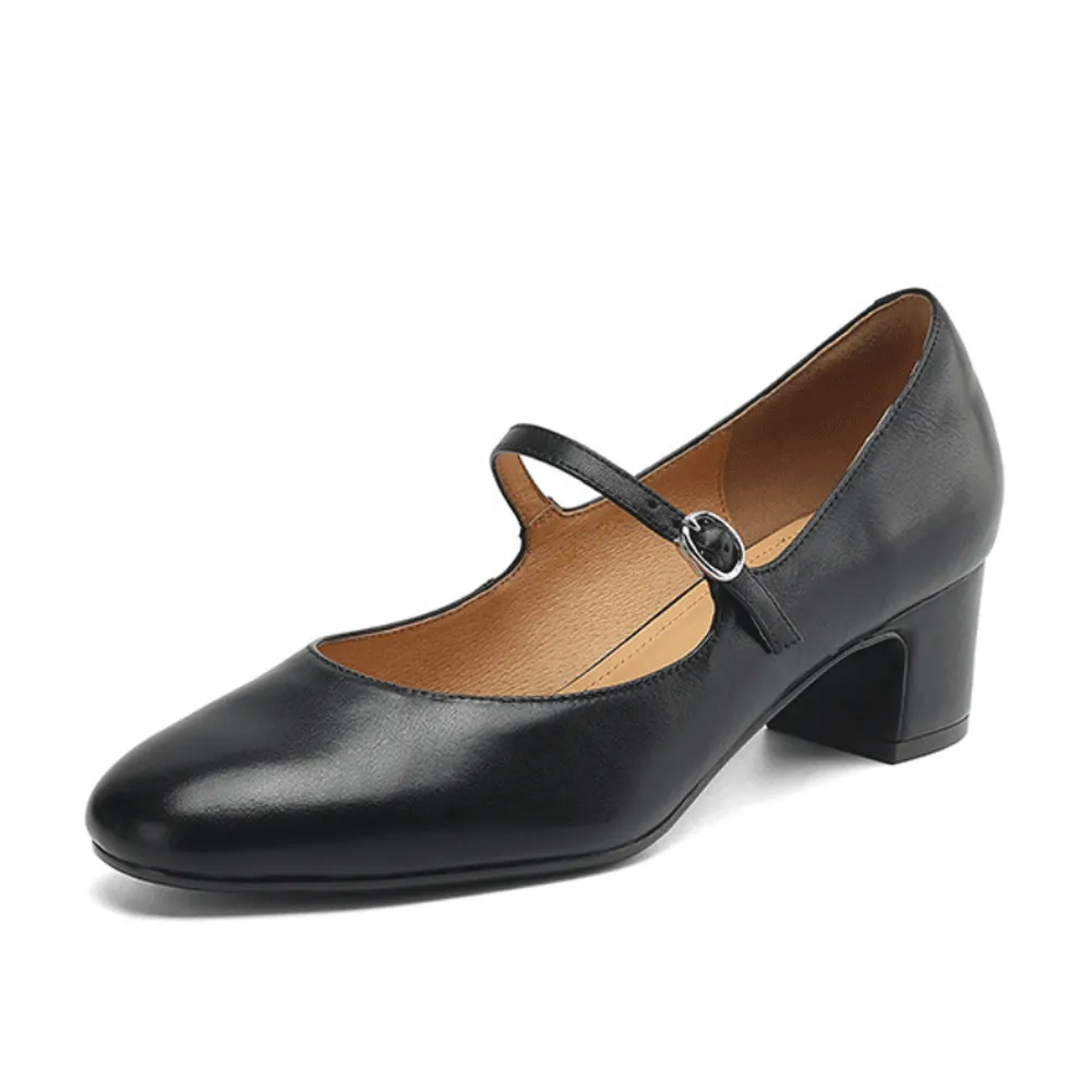 CHUNKY HEEL MARY JANE PUMPS