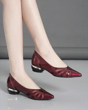 Chunky Heel- Mehroon