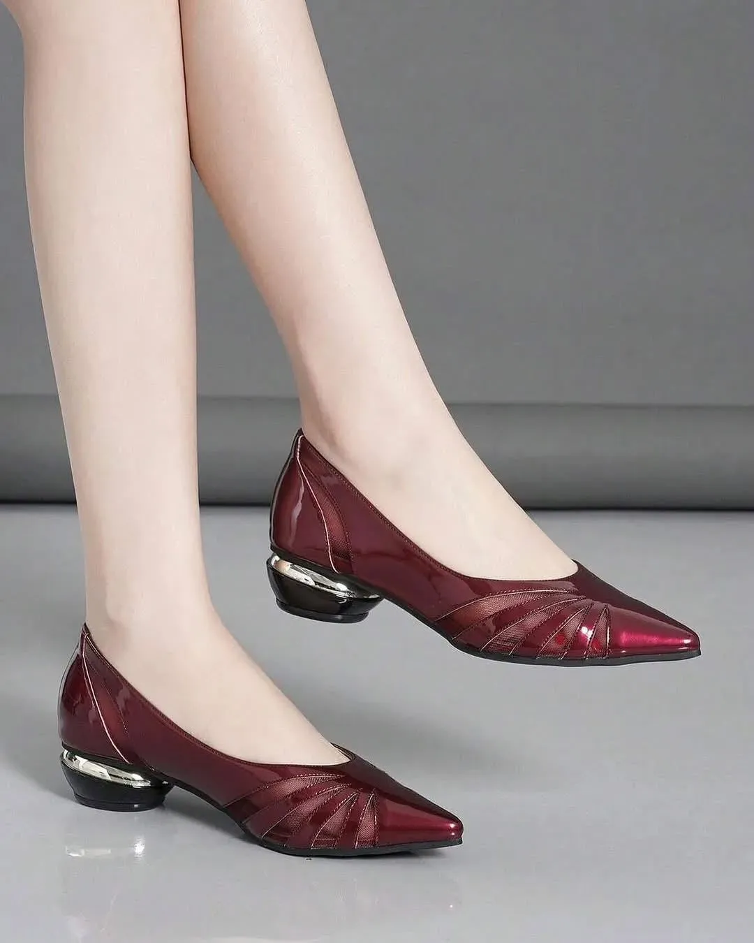 Chunky Heel- Mehroon