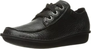 Clarks Unisex Funny Dream Oxford, Black Leather, 0 US Women