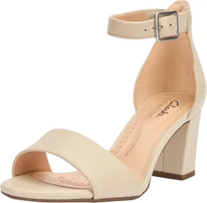 Clarks Women's Deva Mae Court Shoes, Ivory leather, 10.5