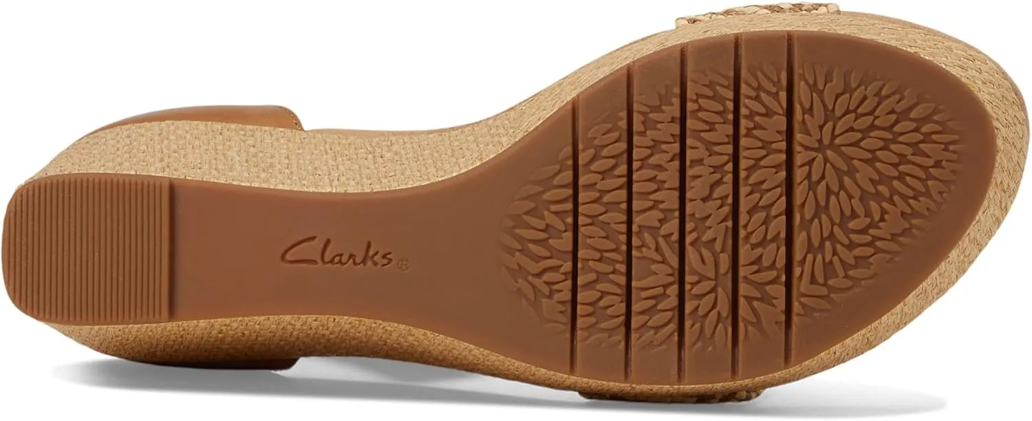 Clarks Womens Rose Ease Leather Ankle Strap Platform Sandals