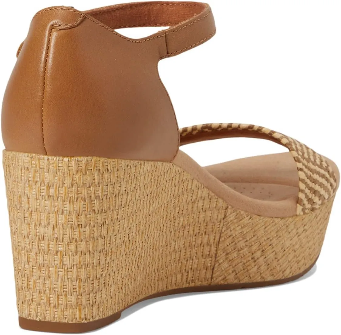 Clarks Womens Rose Ease Leather Ankle Strap Platform Sandals