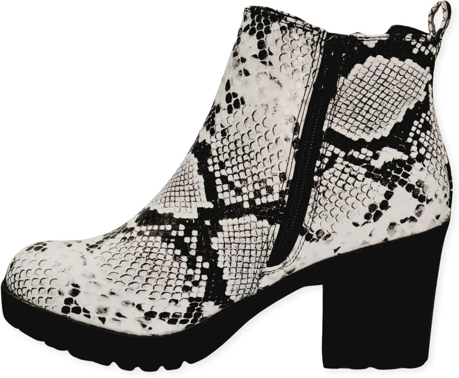 CLUB-01 Women's Slip On Chunky Heel Ankle