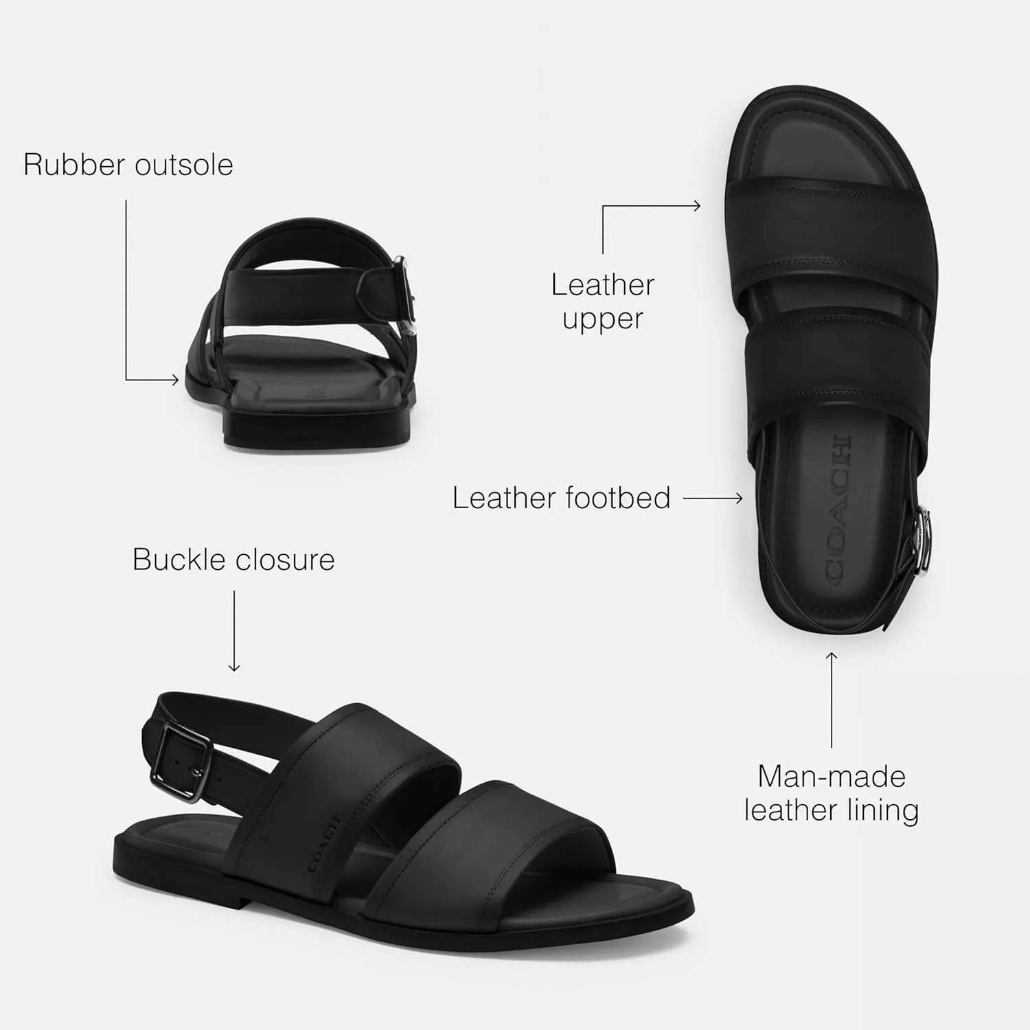 Coach Men's Julian Two Strap Sandal