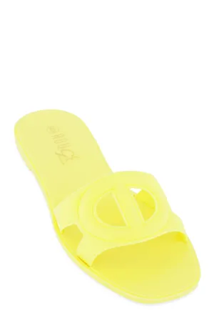 Cut Out Band Open Toe Slide Sandals