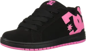 DC -girls Court Graffik Skate Shoe, Black/Pink, 1.5 Big Kid US