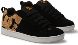 DC Shoes Court Graffik Womens Skate Trainers in Black Gold - 11 US