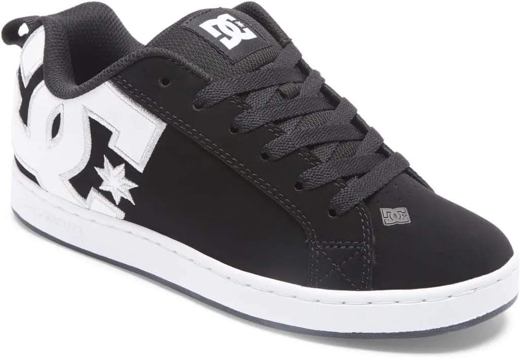 DC Shoes Women's Court Graffik Trainers, Black white stencil, 10 US