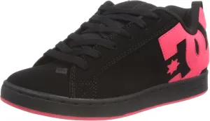 DC womens Court Graffik Skate Shoe, Black/Hot Pink, 10 US