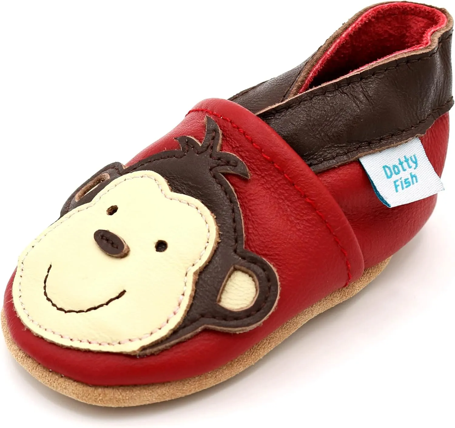 Dotty Fish Infant and Toddler Soft Leather Shoes – Barefoot-Friendly, Non-Slip Suede Sole, Podiatrist Recommended, Breathable Baby-Safe Leather, British Brand – Fits 0–5 Years