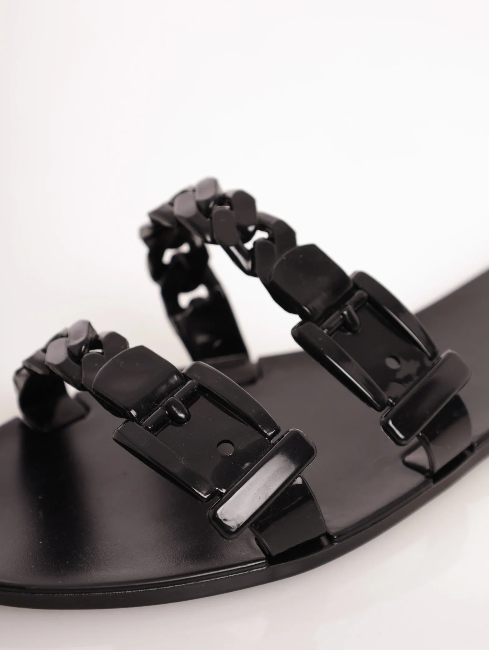 Double Strap Plaited Jelly Sandal - Black