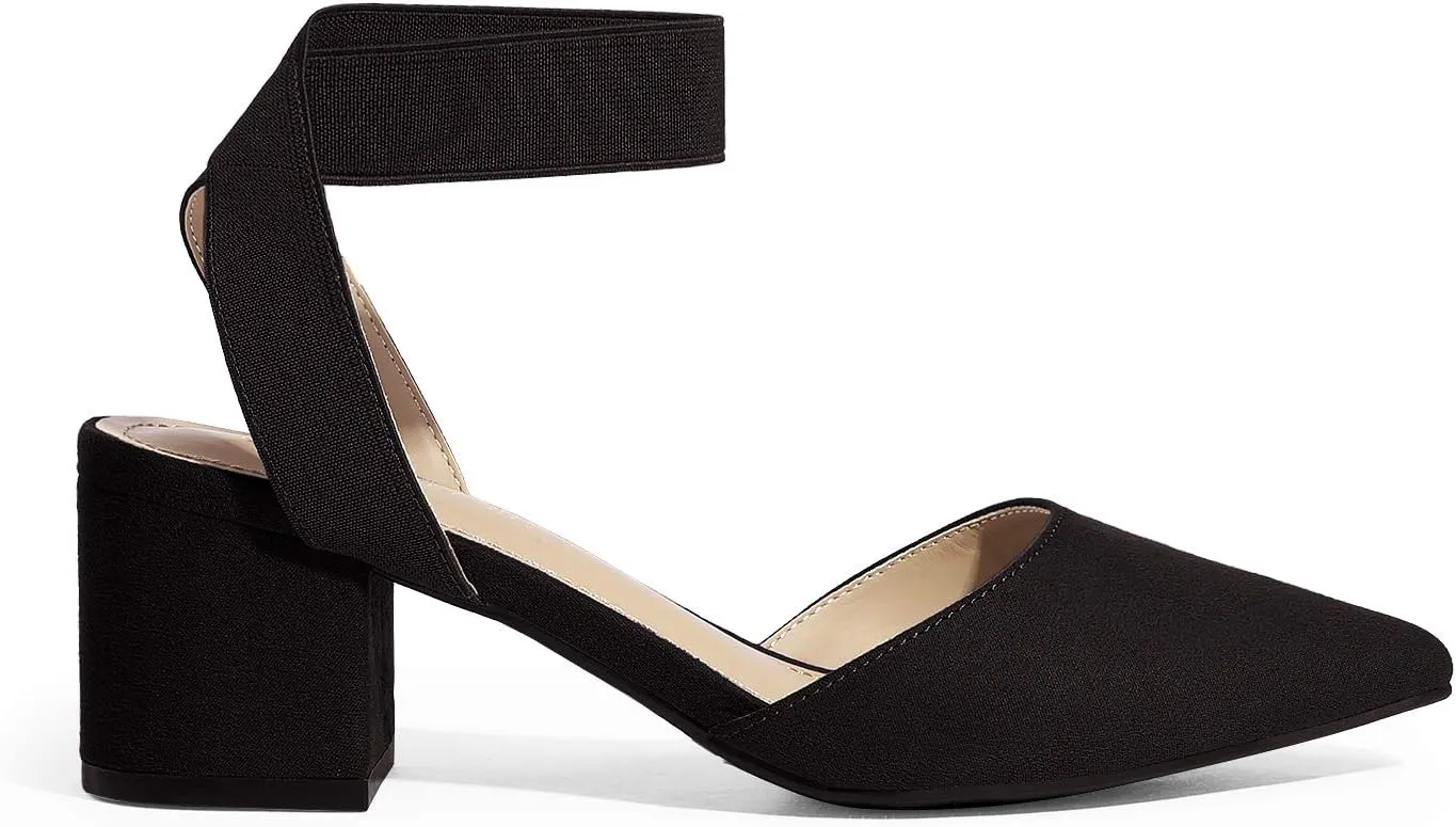 DREAM PAIRS Womens Low Block Chunky Heel Shoes