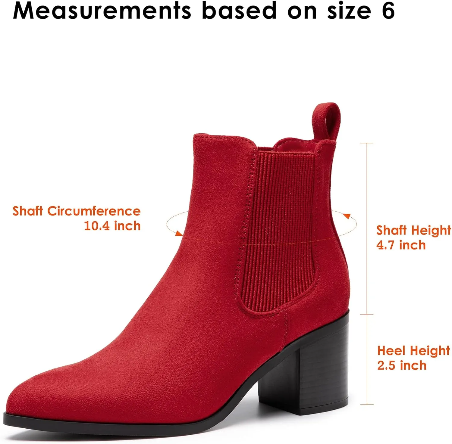 DREAM PAIRS Women's Retro Elastic Chelsea Ankle Boots Fashion Low Chunky Block Heel Pointed Toe Fall Heeled Booties Shoes