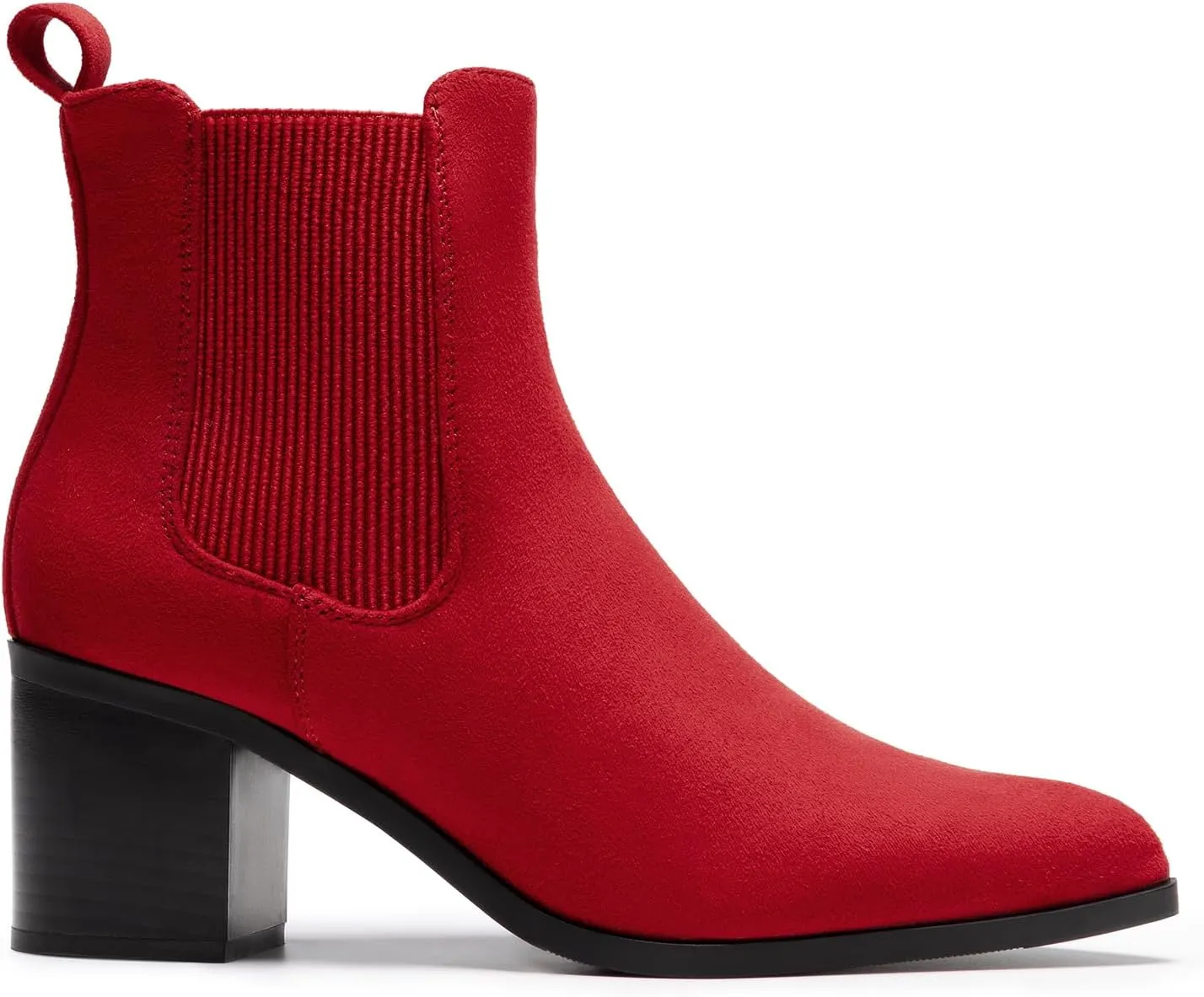 DREAM PAIRS Women's Retro Elastic Chelsea Ankle Boots Fashion Low Chunky Block Heel Pointed Toe Fall Heeled Booties Shoes
