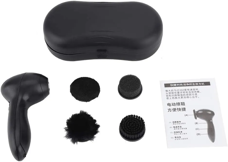 Electric Shoes Polisher Machine, Portable Electric Shoe Shine Kit Shoe Shiner Dust Machine for Leather Bags Car Seat Maintenance
