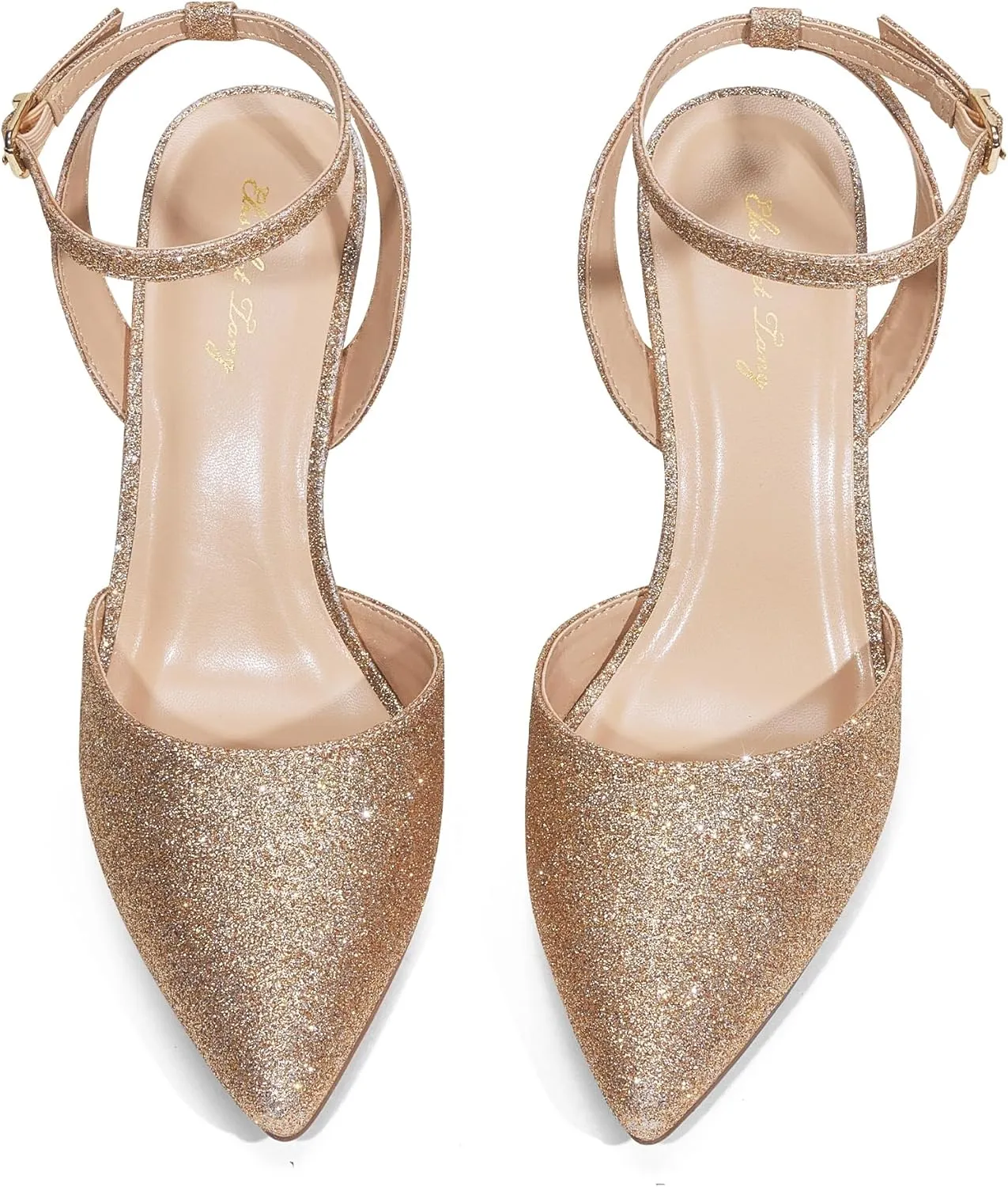 Elisabet Tang 3.42 inch Trendy Ankle Strap Pumps for Women - Sexy Closed Pointed Toe mid Stiletto Heels for Prom Party