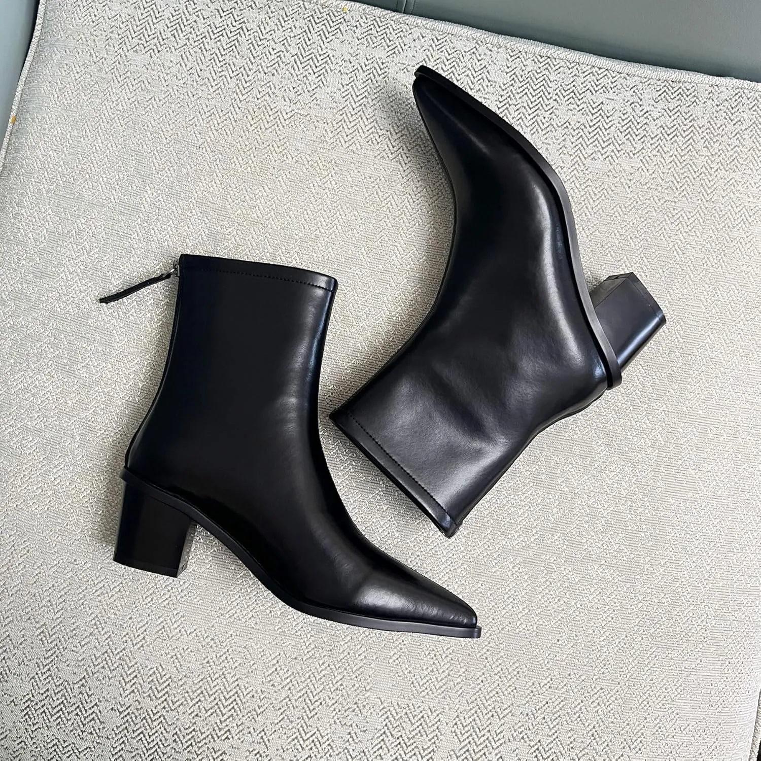 Fashion Ankle Boots For Women Women's Pointed Toe Winter Zipper High Heels Booties