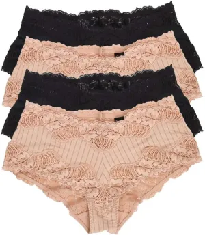 Felina Paramour Stripe Delight Hipster | Panty | 4-Pack | Lace | Plus Size