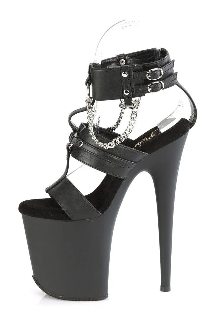 FLAMINGO-861 Black Faux Leather Sandal