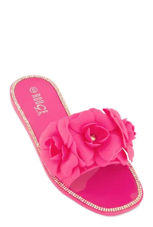 Flower Band Jelly Slide Sandals