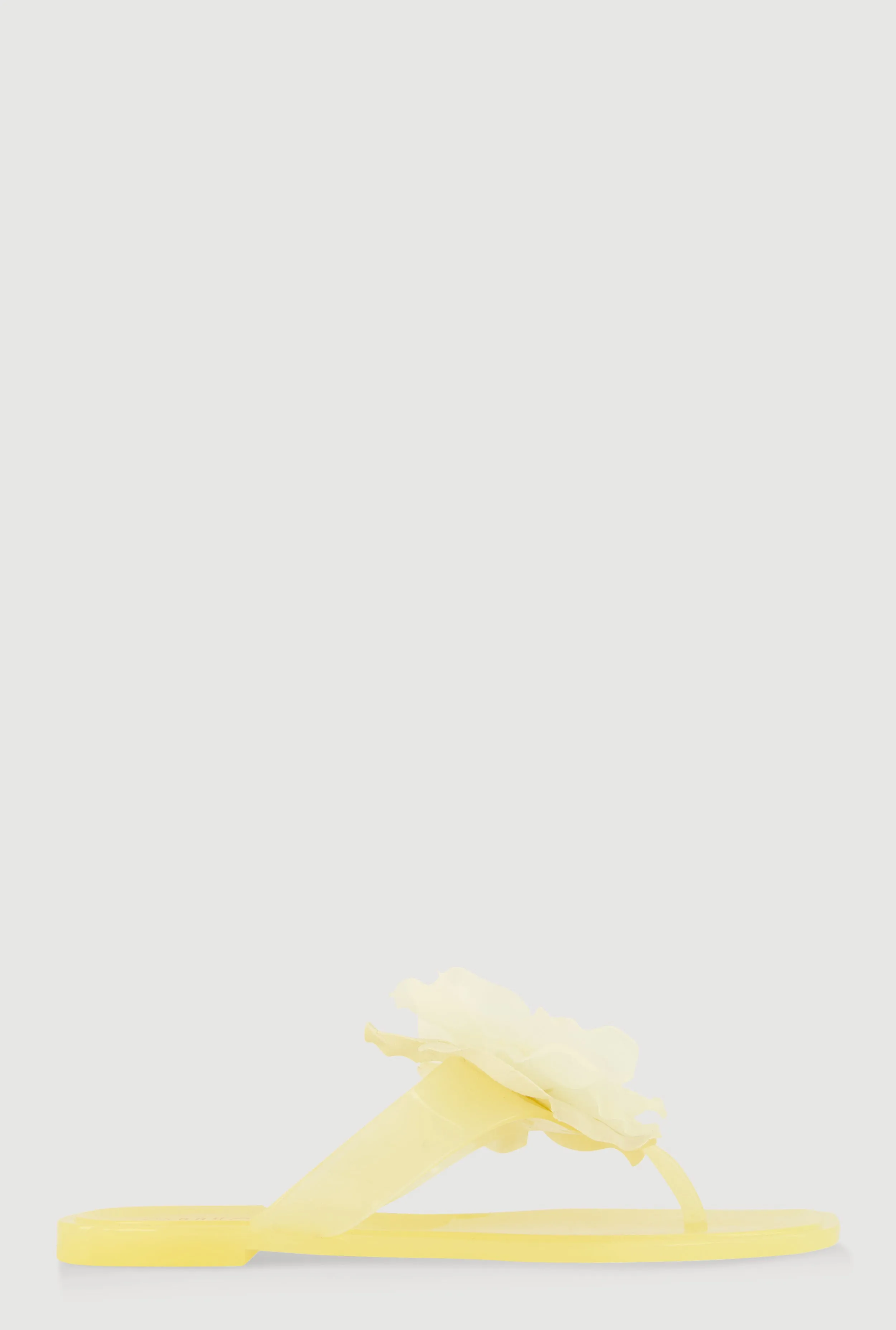 Flower Detail Jelly Thong Sandals
