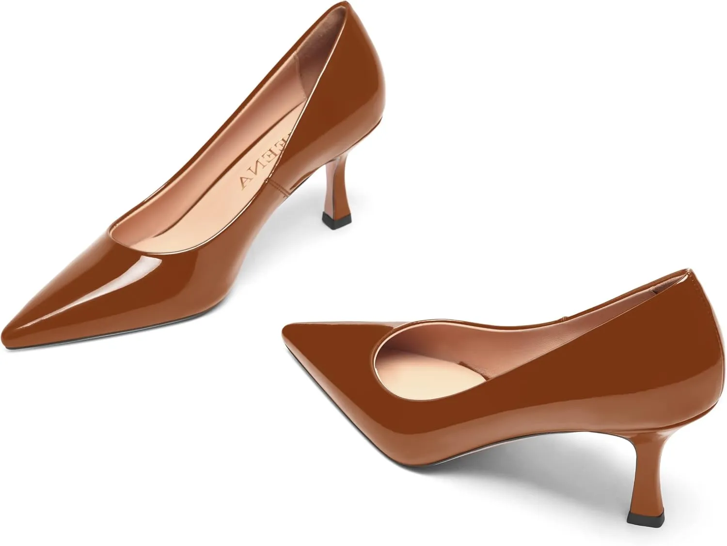 FOGEENA Womens Pointed Toe Evening Dress Slip On Patent Stiletto High Heel Pumps Shoes 2.5 Inch