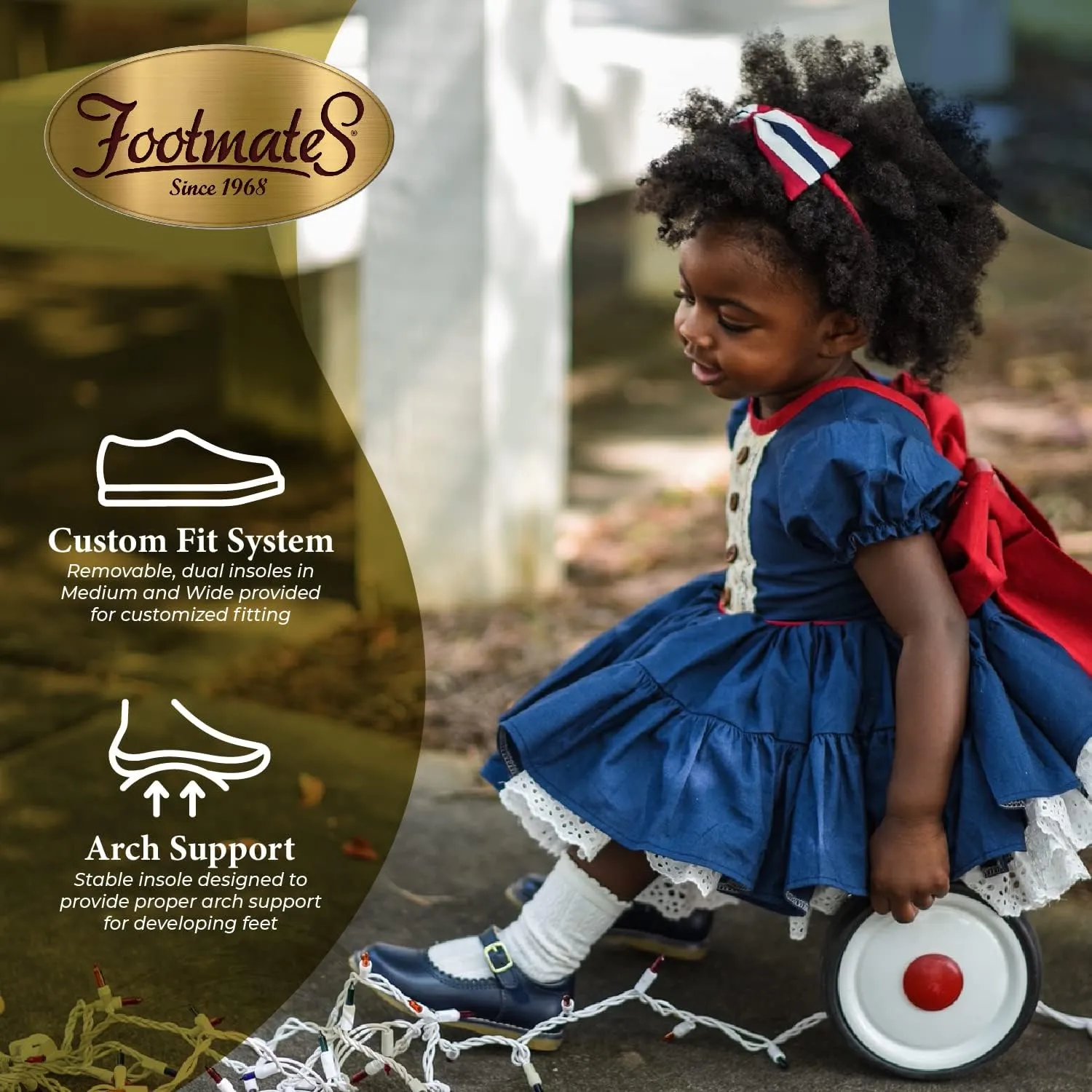 FOOTMATES Allie Leather Mary Jane Shoes for Girls - Girls Dress Shoes with Wide Toe Box, Comfort Insoles, and Non-Slip Non-Marking Outsoles