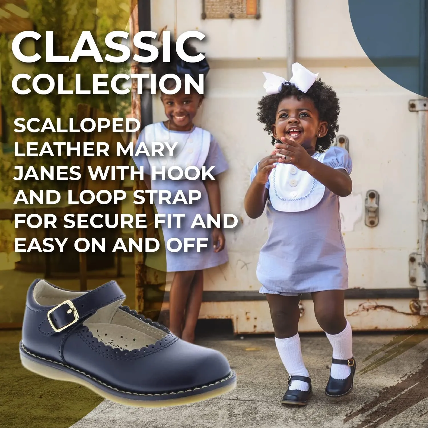 FOOTMATES Allie Leather Mary Jane Shoes for Girls - Girls Dress Shoes with Wide Toe Box, Comfort Insoles, and Non-Slip Non-Marking Outsoles