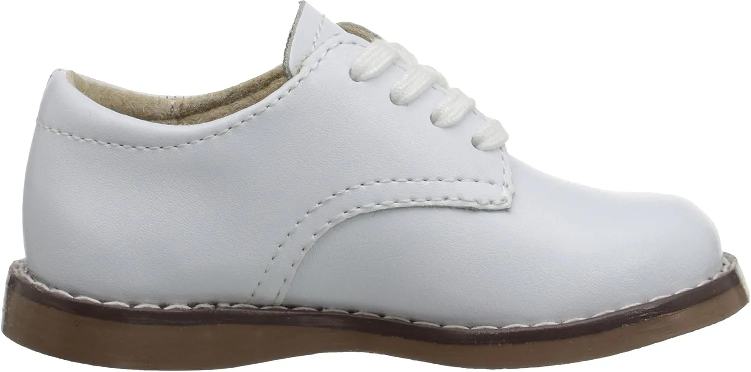 FOOTMATES Willy Lace-Up Leather Oxford Girls and Boys Dress Shoes with Wide Toe Box and Custom-Fit Insoles, Non-Marking Outsoles - for Infants, Toddlers, and Little Kids, Ages 0-8