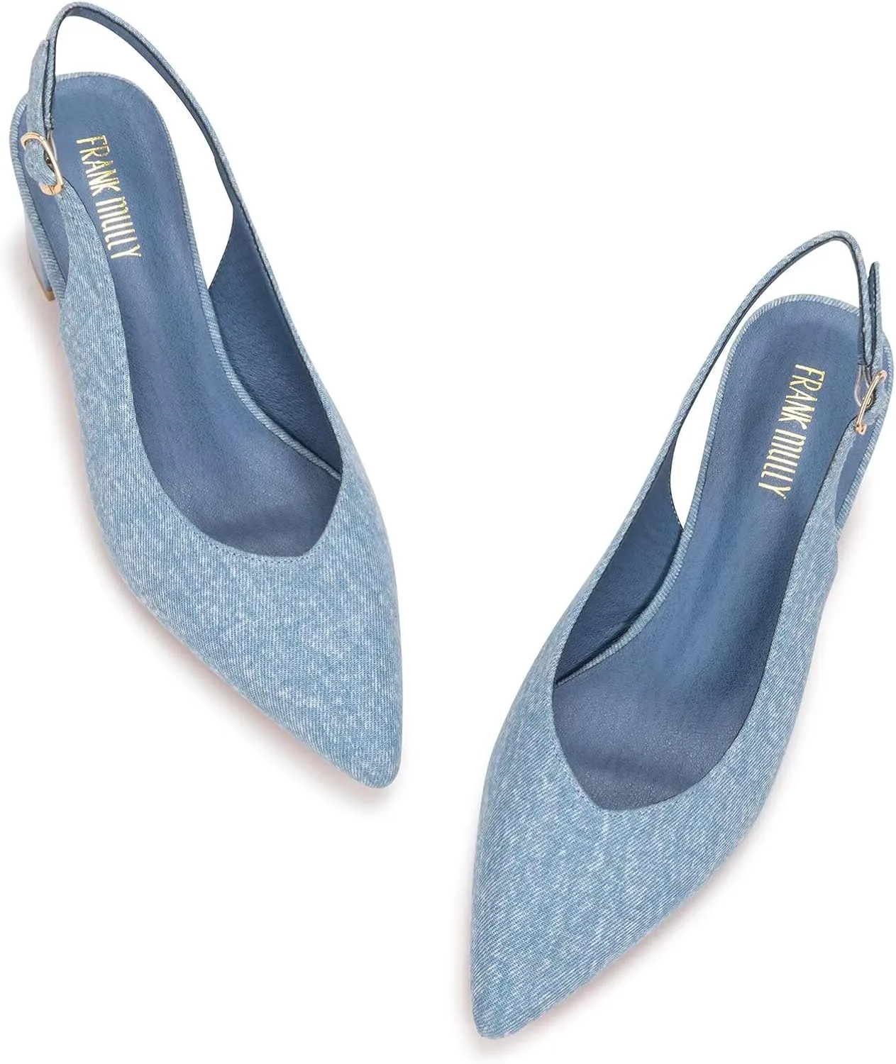 Frank Mully Women's Slingback Heels Pointed Toe Work Pumps Comfortable Chunky Pumps Closed Toe Stylish Dressy Shoes