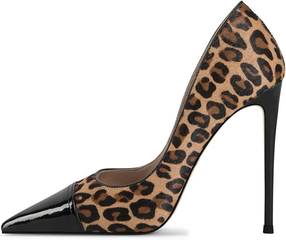 FSJ Women Sexy Leopard Printed Dress Shoes Pointy Toe High Heels Stilettos Pumps Shoe Size 4-15 US
