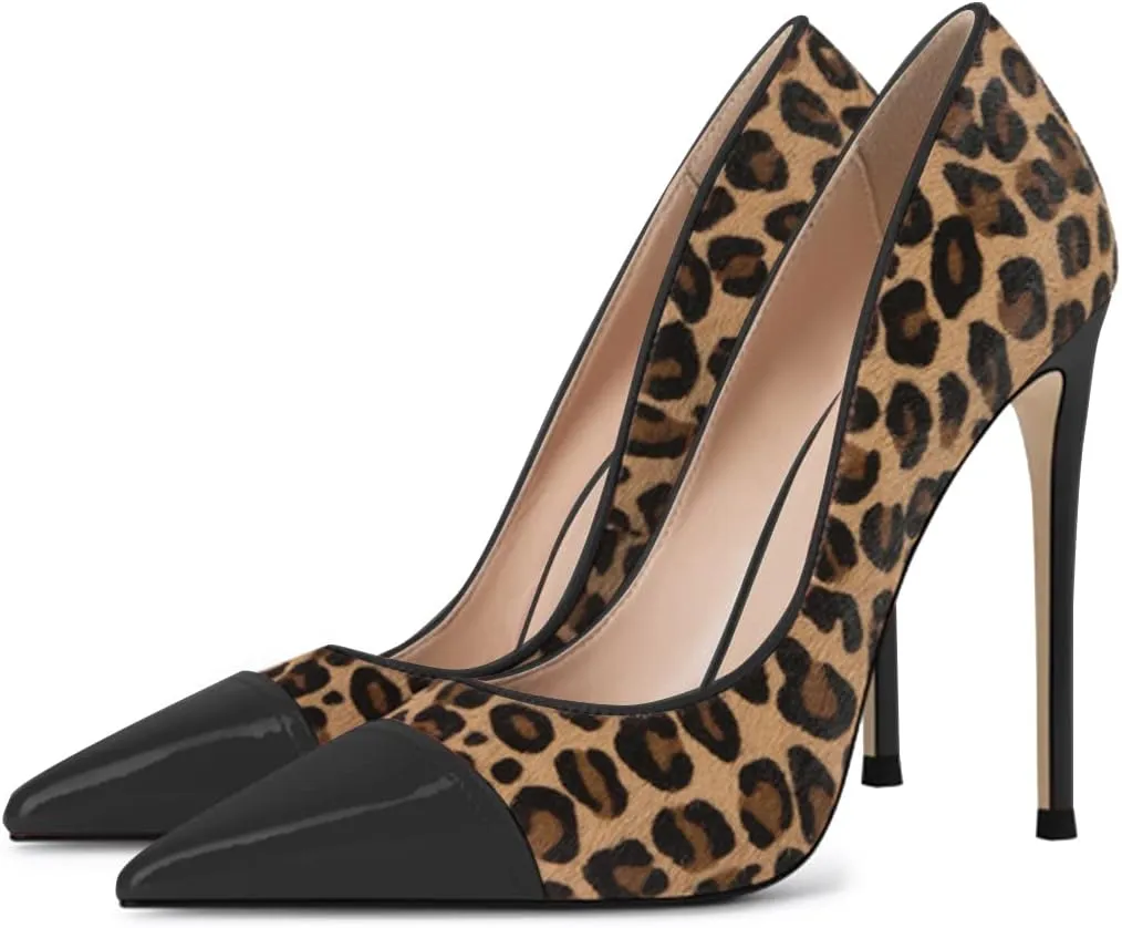 FSJ Women Sexy Leopard Printed Dress Shoes Pointy Toe High Heels Stilettos Pumps Shoe Size 4-15 US