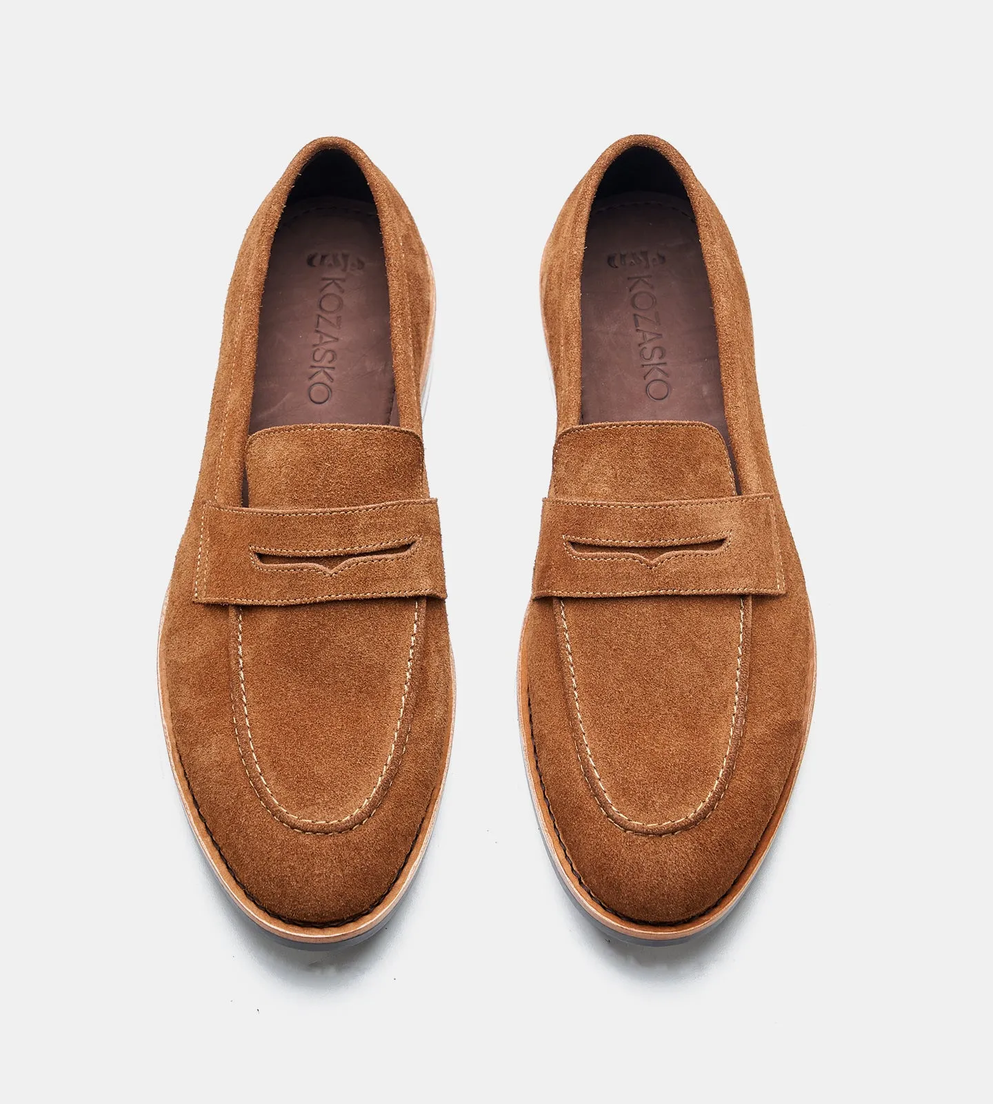 Goodyear Welted Caramel Suede Penny Loafer