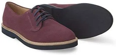 Gracie 69 Burgundy Suede Lace Up Oxfords Lace Up Color Sole Fashion Dress Shoes