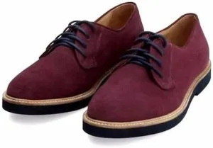 Gracie 69 Burgundy Suede Lace Up Oxfords Lace Up Color Sole Fashion Dress Shoes