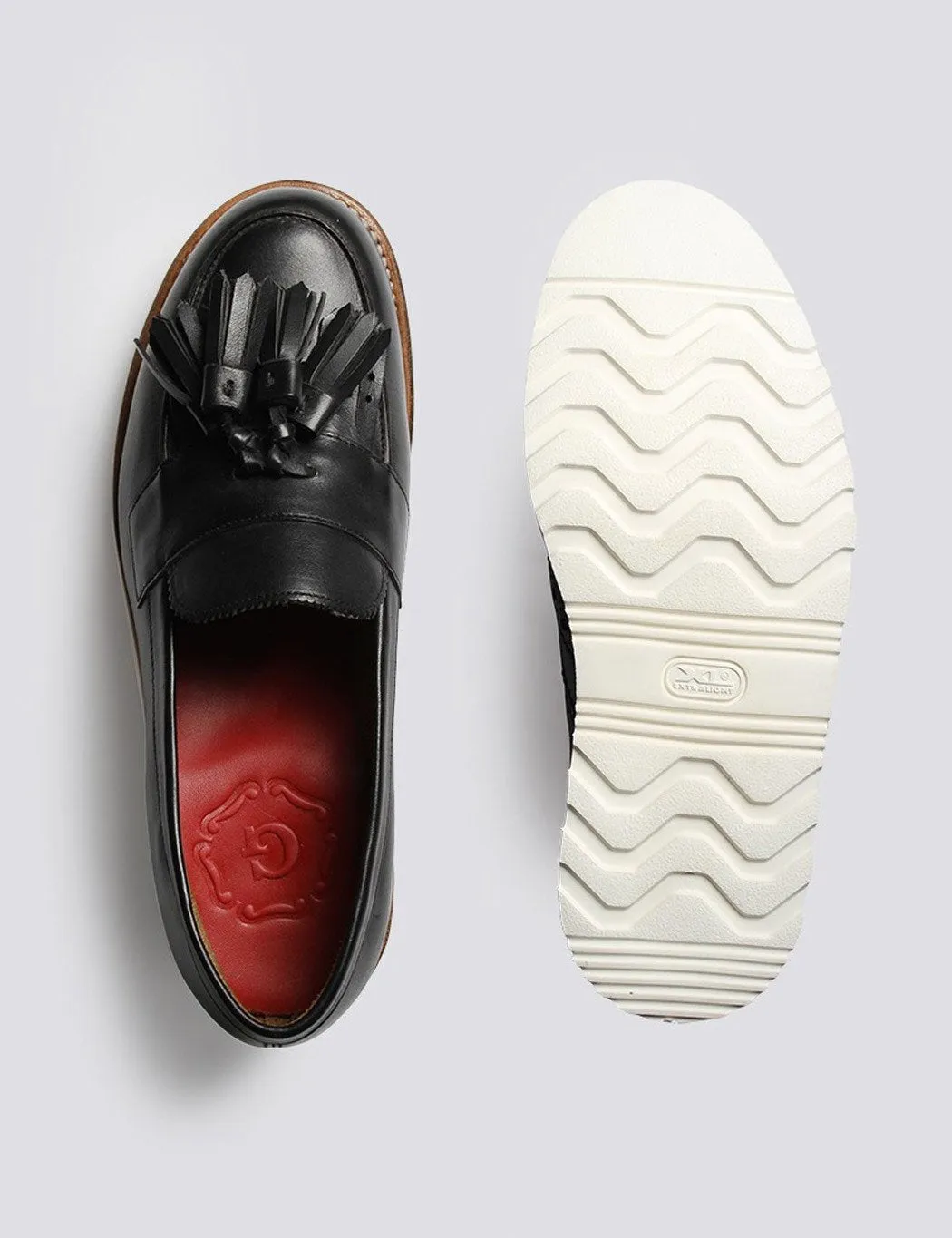 Grenson Tassel Courteous Womens Local shipping Loafer Vibram Black Clara -