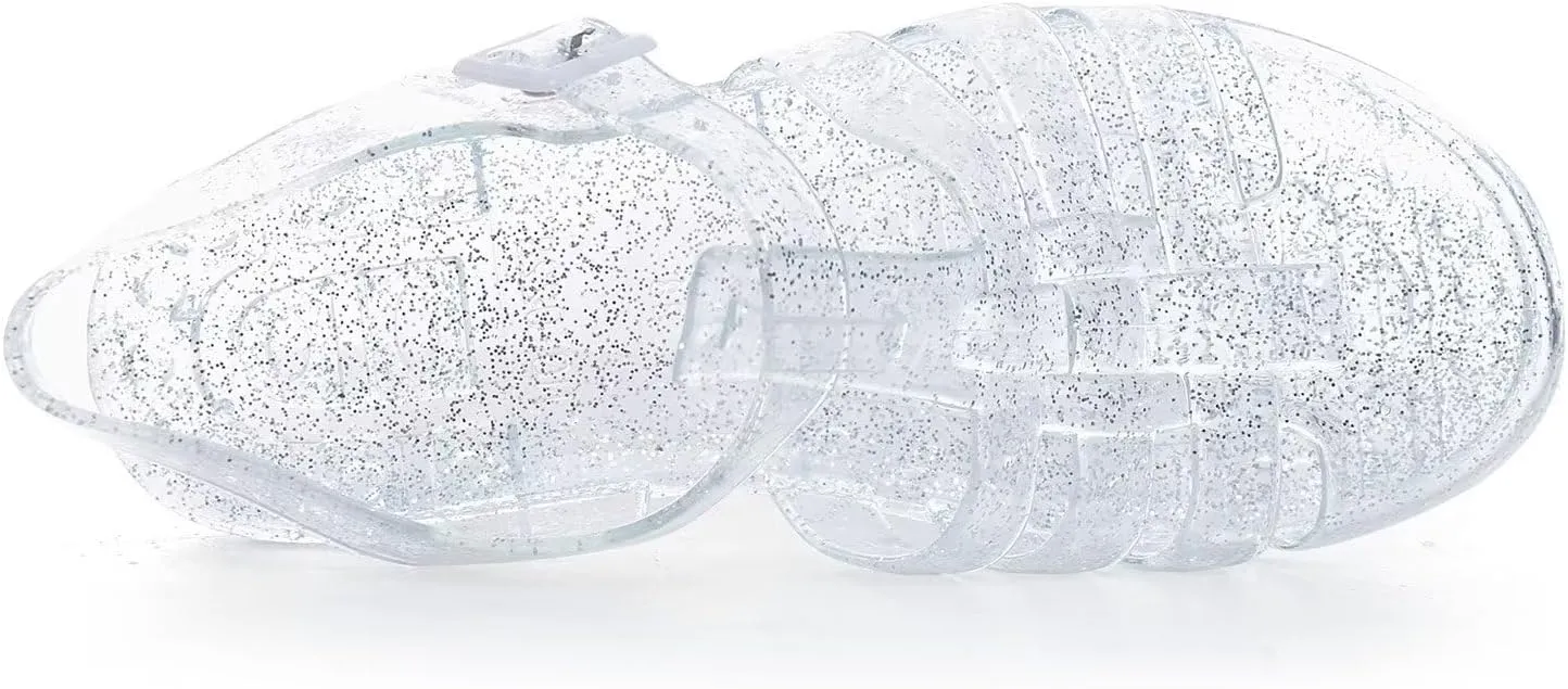 Hee grand Crystal Jelly Heel Sandals For Women Summer Beach Jelly Shoes