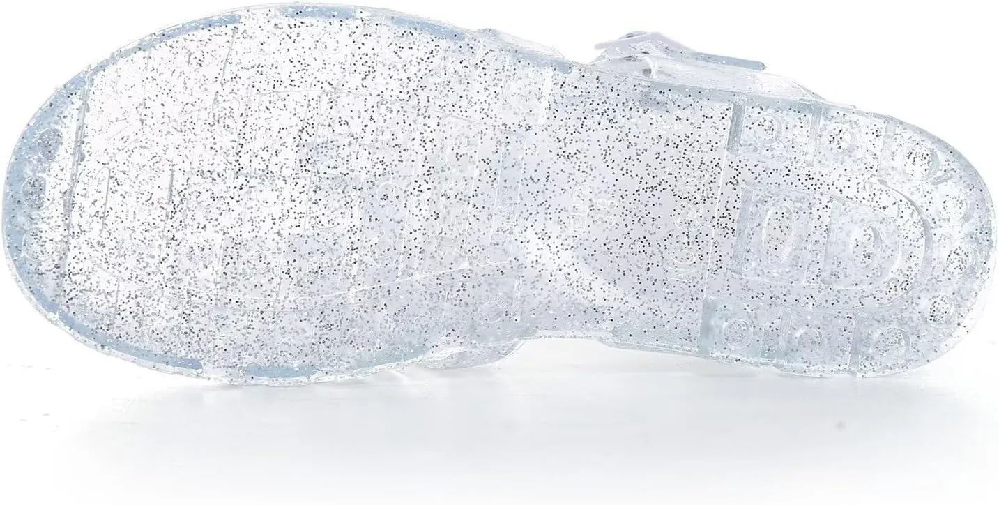 Hee grand Crystal Jelly Heel Sandals For Women Summer Beach Jelly Shoes