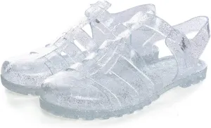 Hee grand Crystal Jelly Heel Sandals For Women Summer Beach Jelly Shoes