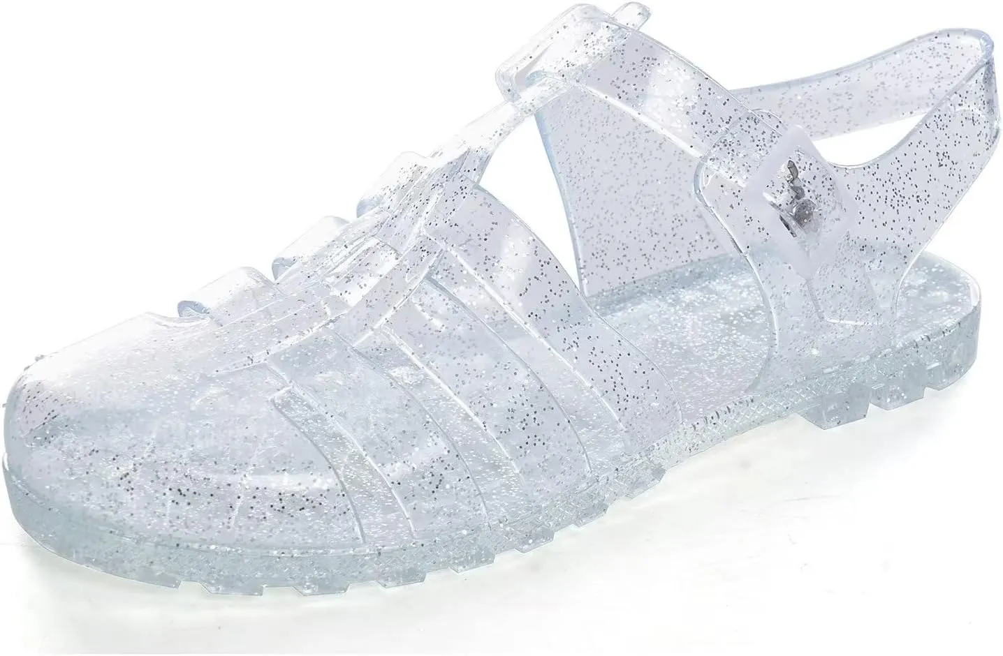 Hee grand Crystal Jelly Heel Sandals For Women Summer Beach Jelly Shoes