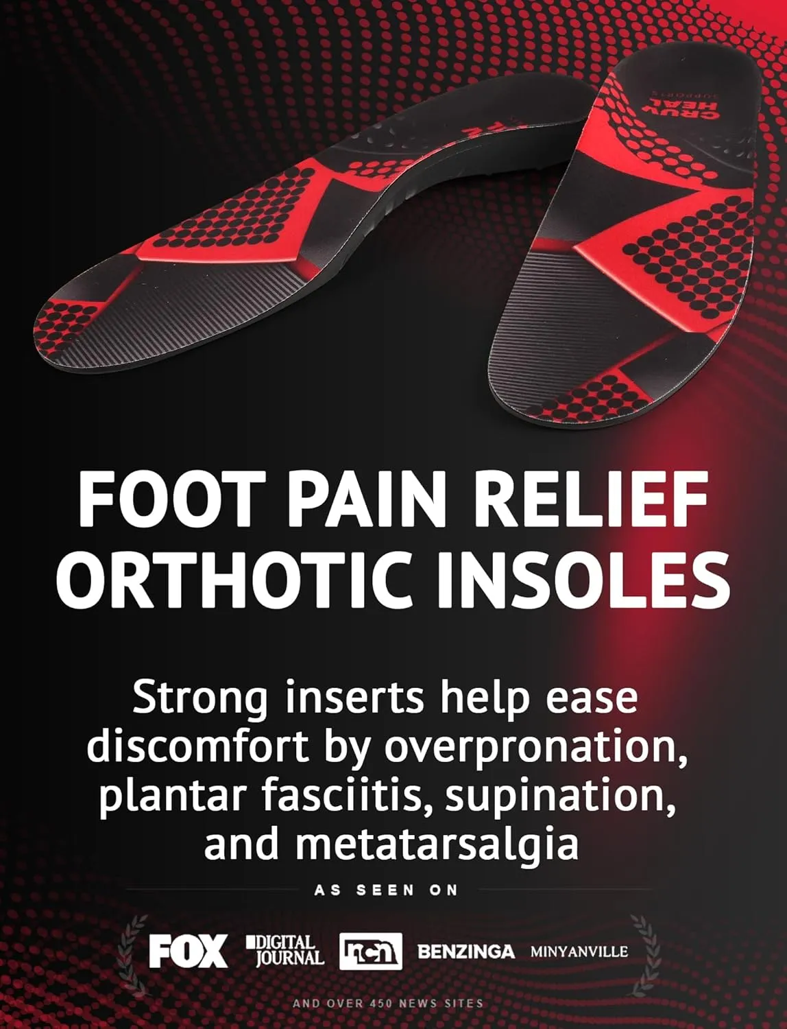 High Arch Support Insoles for Plantar Fasciitis for Women and Men - Orthotic Shoe Inserts - Boot Work Shoe Plantar Fasciitis Insoles (Ruby, S)