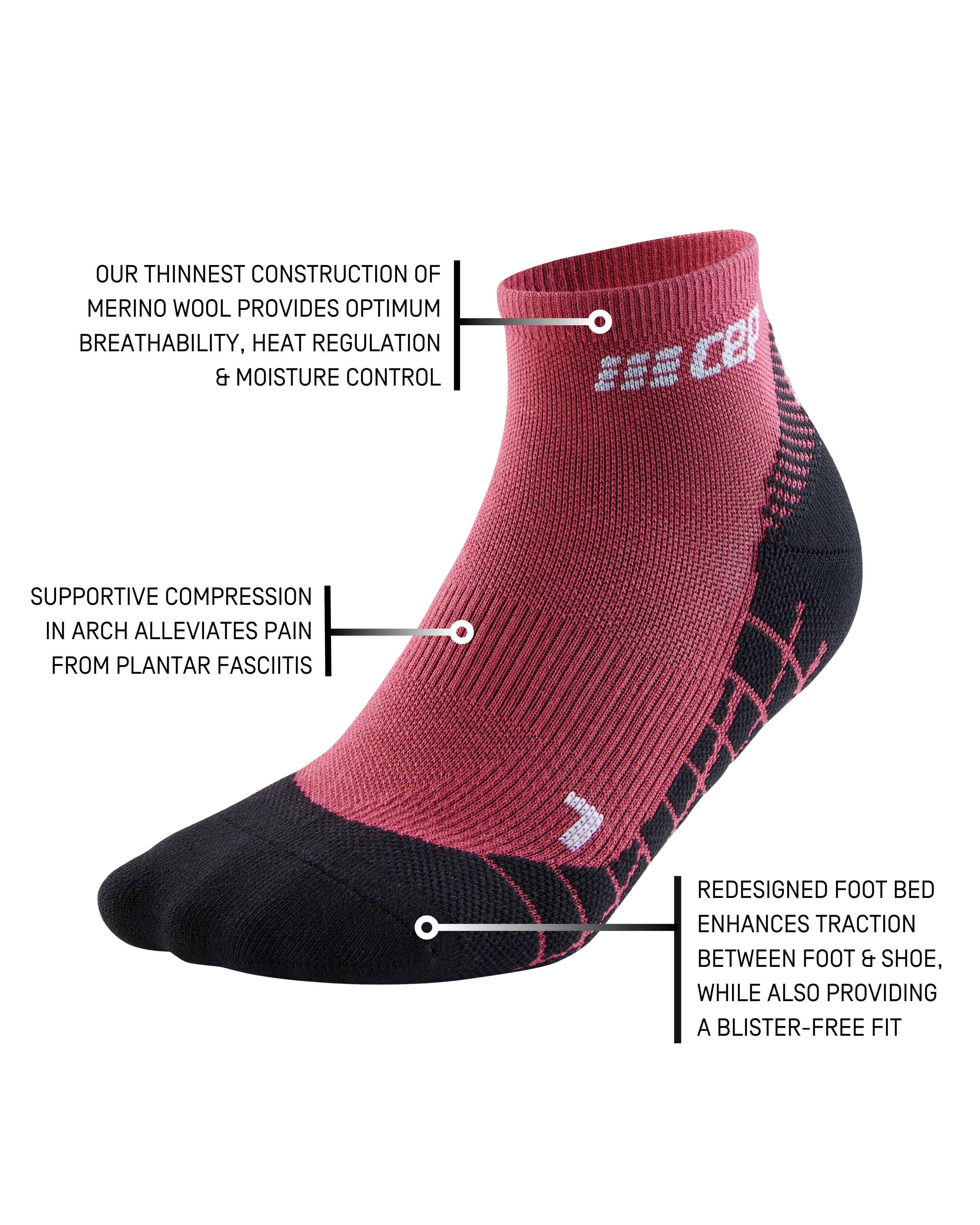 Hiking Light Merino Low Cut Socks, Women