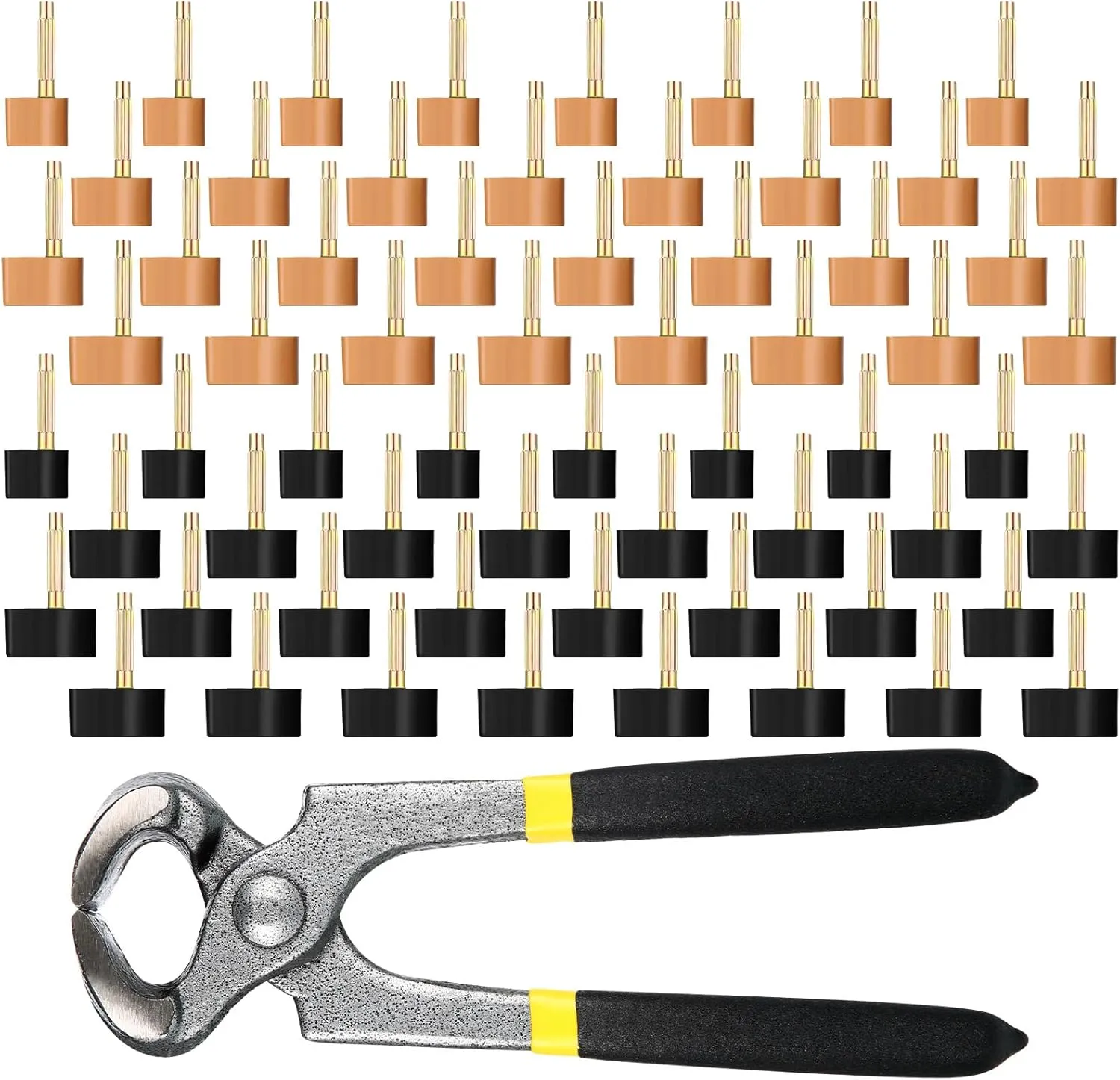 Hotop 32 High Heel Replacement Tips Womens Shoes - Heel Repair Caps with 6 Inch Stiletto Remove Pliers - Repair Kit, 6 Size (8-12.5mm) U Shape, Black Beige