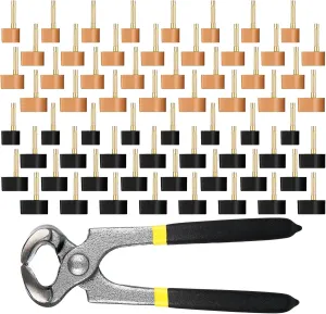 Hotop 32 High Heel Replacement Tips Womens Shoes - Heel Repair Caps with 6 Inch Stiletto Remove Pliers - Repair Kit, 6 Size (8-12.5mm) U Shape, Black Beige
