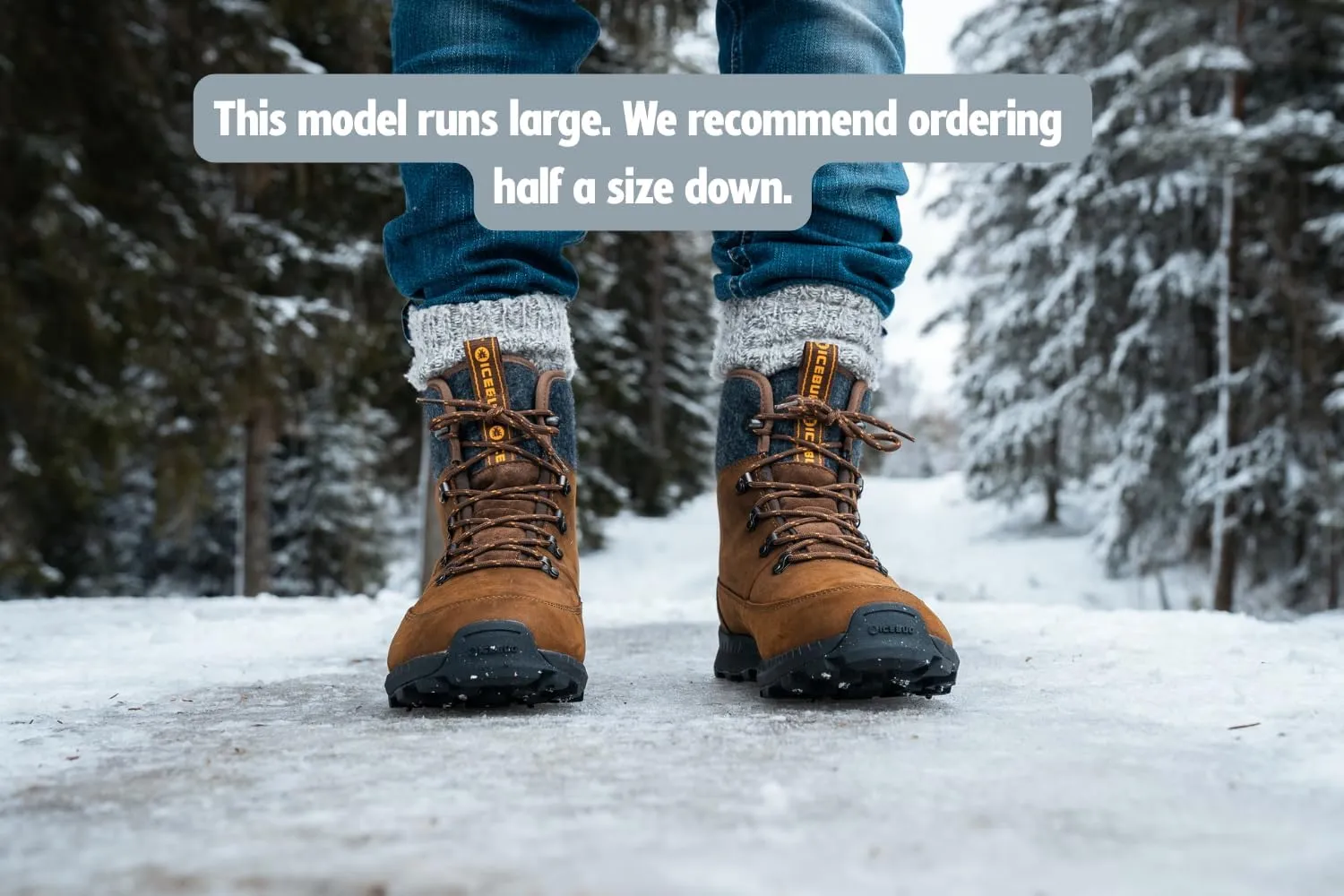 Icebug Mens Adak BUGrip Winter Hiking Boot with Carbide Studded Traction Sole