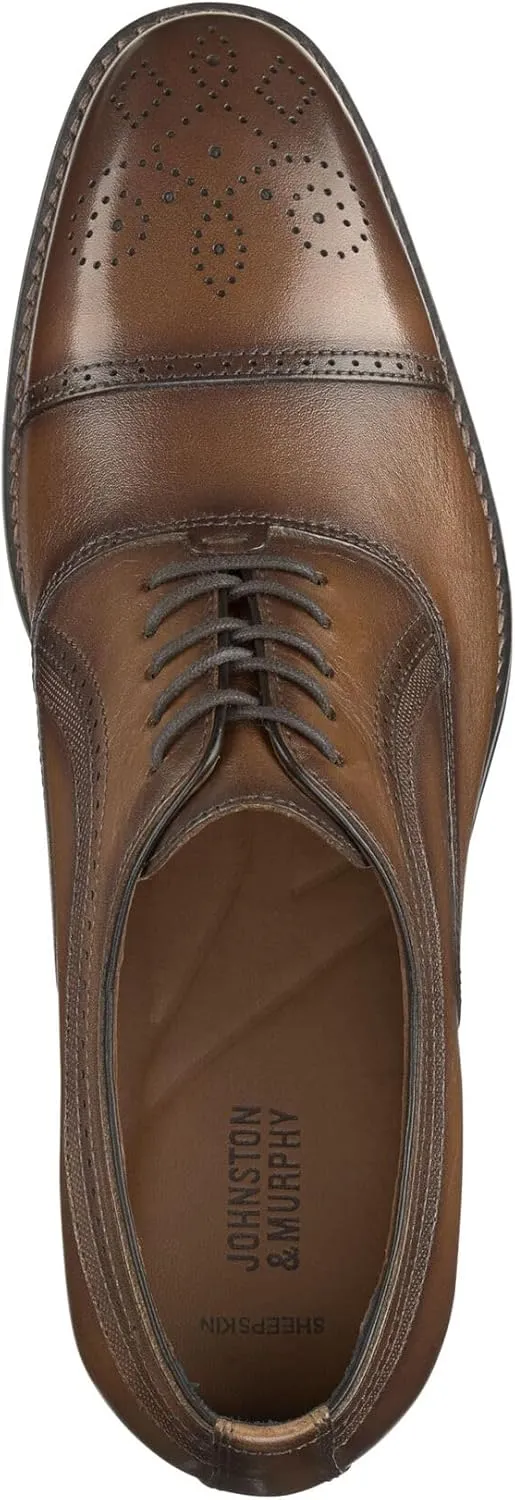Johnston & Murphy Men’s Danridge Cap Toe Shoe - Men’s Dress Shoes, Leather Shoes, Dress Shoes for Men, Cushioned Footbed, Formal Shoes for Men, Business Casual Shoes