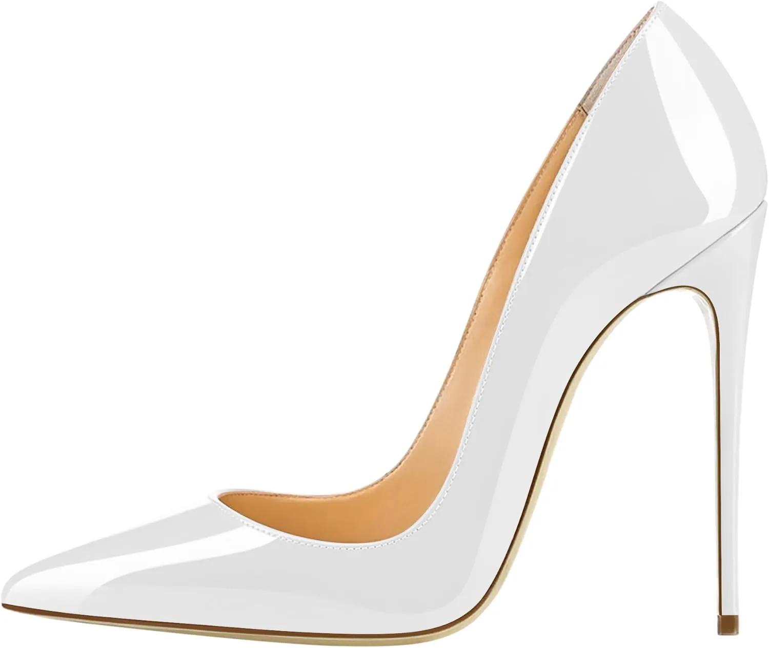 Joseywade Womens High Stilettos Heels Pointed Toe Pumps Slip-on 5 Inch Sky High Slim Thin Heel Dress Shoes