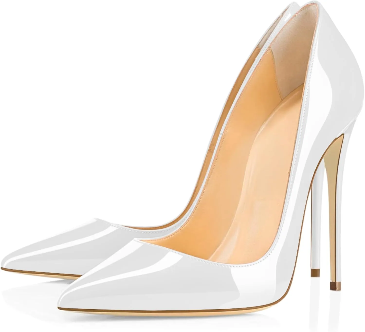Joseywade Womens High Stilettos Heels Pointed Toe Pumps Slip-on 5 Inch Sky High Slim Thin Heel Dress Shoes